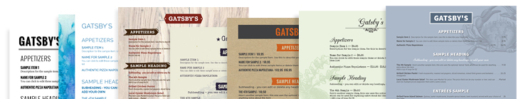 Menu Designs from iMenuPro