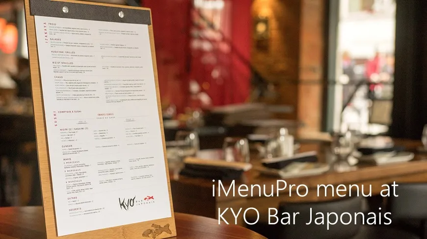menu design KYO restaurant