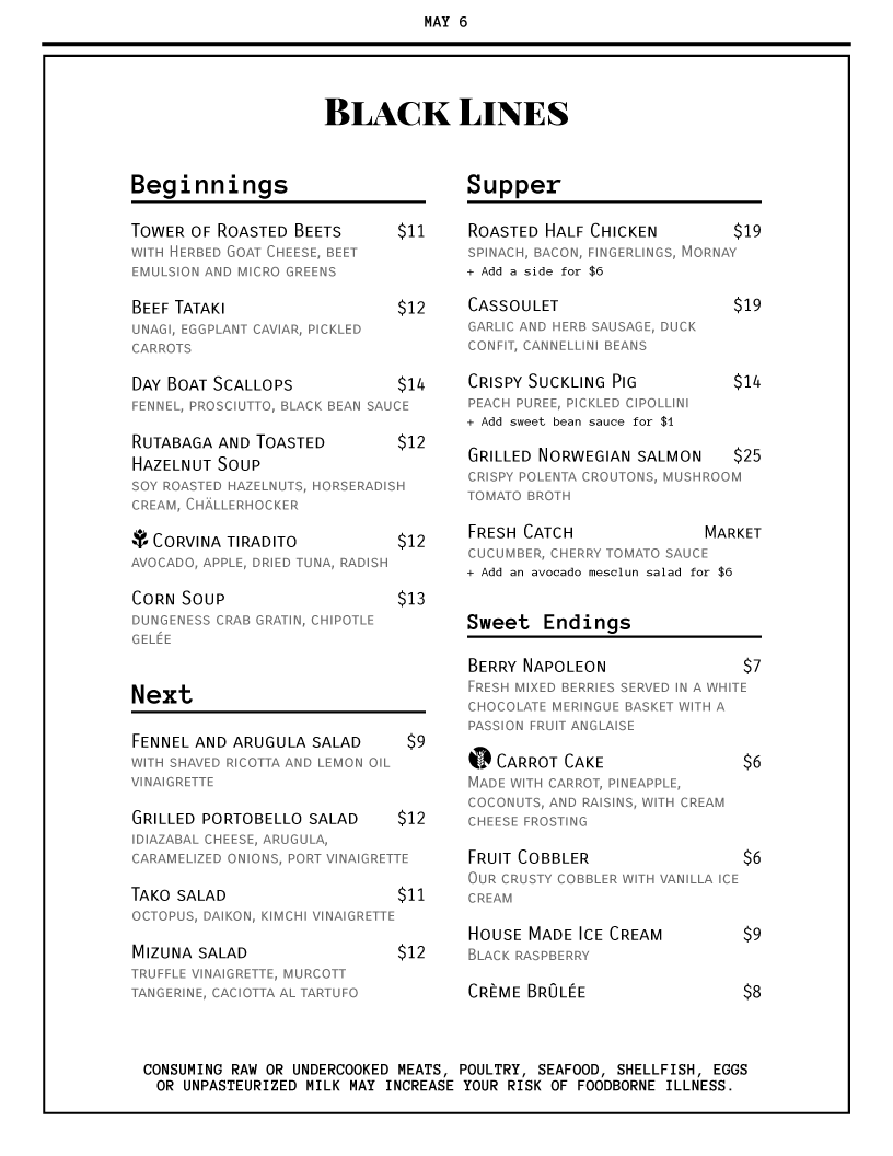 restaurant menu template