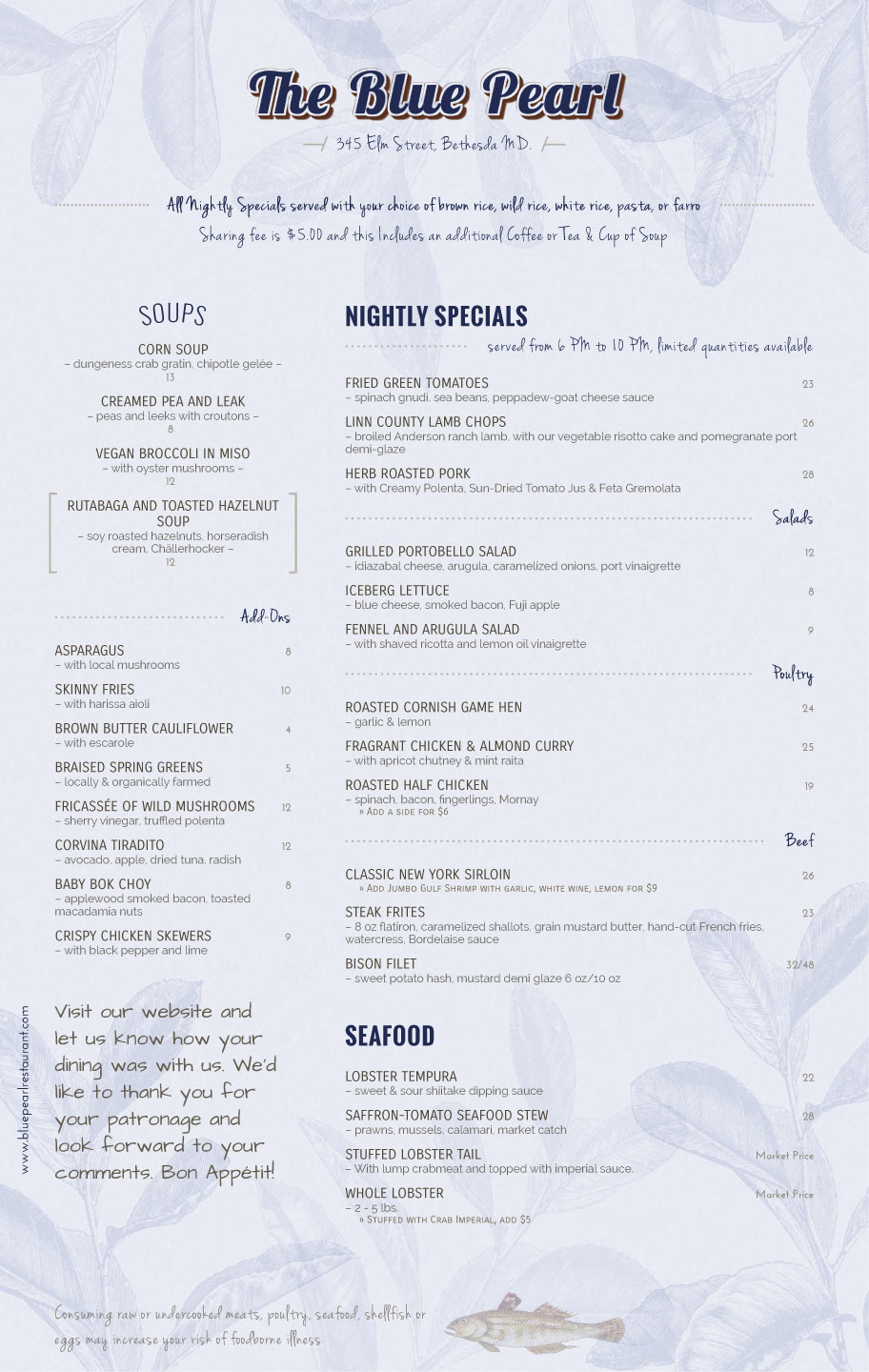 menu design template