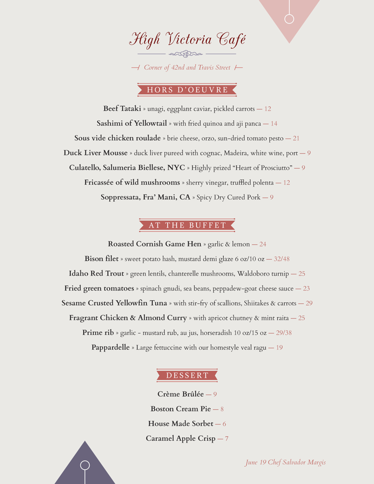 Menu Maker upscale restaurant menu design