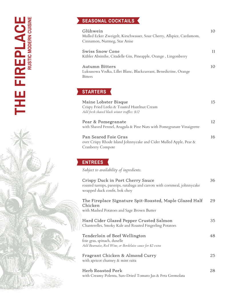 menu design Christmas