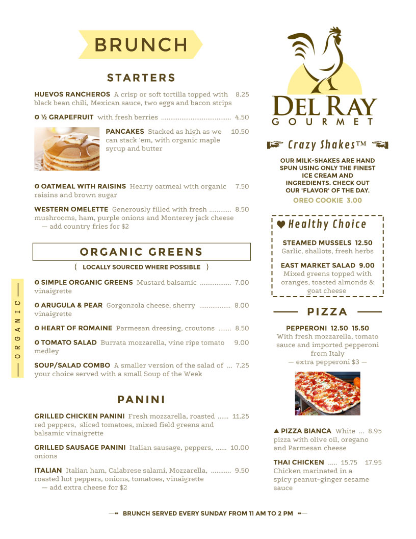 menu design Del Ray