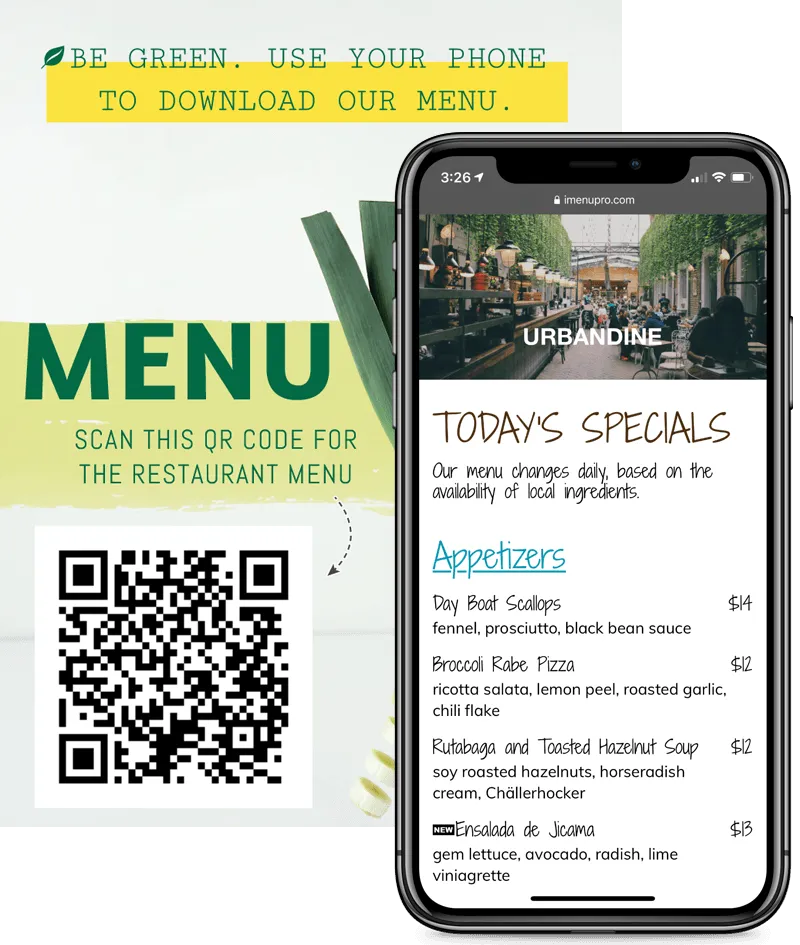 QR menus for restaurants